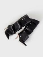 Nuevas botas de piel negras para mujer con punta cuadrada y suela gruesa - details 15