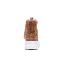 Botas de nieve de felpa para mujer con suela gruesa de bizcocho, algodón cálido de color sólido, diseño circular resistente al frío para otoño e invierno - details 3