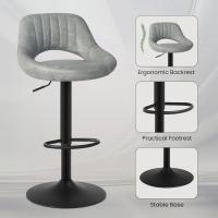 Taburete de Bar con Resaldo Diseño de Juego de 2 Taburete Giratorio 360° Altura Ajustable - details 20
