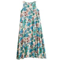 Vestido Floral Vintage de Algodón sin Mangas Vestido Largo de Verano Suelto y Elegante para Mujeres - details 5