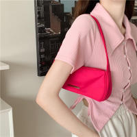 Bolso Oxford de hombro para mujer, diseño Retro, pequeño bolso con cremallera, bolso de mujer de Color sólido con asa superior - details 11
