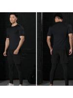 Traje de compresión para hombre, traje deportivo de secado rápido, pantalones cortos ajustados de manga corta de Anime de doble capa para verano - details 7