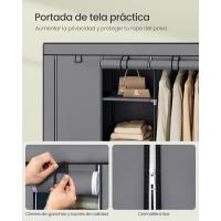 RYG12B Armario Armario organizador, Textil Plegable, Color Negro, 150 x 45 x 175 cm - details 16