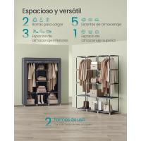 RYG12B Armario Armario organizador, Textil Plegable, Color Negro, 150 x 45 x 175 cm - details 14