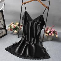 Camisón de satén chino para mujer, ropa de dormir Sexy, bata de baño de encaje, vestido de noche informal para el hogar, novedad de verano - details 8