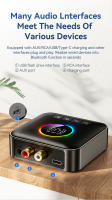 Receptor de Audio con Bluetooth 5,4 y luces de colores RGB, transmisor FM de 3,5mm, AUX, RCA, USB, HIFI, estéreo, música, pantalla LED, adaptador inalámbrico - details 5
