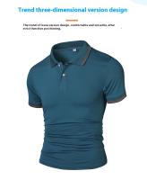 Verano de negocios simple ocio polo transpirable de los hombres de manga corta tops - details 3