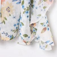 2025 Loose Floral Long Sleeve with Decorative Layered V-Neck Summer Novelty Simple Temperament Shirt for Women - details 8