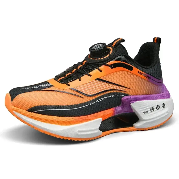 Zapatos para correr con hebilla giratoria para hombre, zapatillas gruesas a la moda para mujer, calzado para correr con parte inferior gruesa Unisex, calzado sin cordones para exteriores para niños - 1