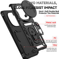 Funda con soporte y cubierta deslizante para la lente compatible con el teléfono Redmi Note 14 Pro+ Plus (5G) - details 2