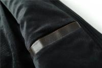 Chaqueta de cuero para motocicleta cortavientos con cremallera y cuello levantado de PU para hombre, informal, ajustado, de lana, para invierno, Otoño e Invierno - details 12