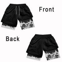 Conjunto De Gimnasio Para Hombre Con Estampado Anime 3D Top Corto Y Shorts De Compresión Quick Dry Transpirable Rash Guard Para Deportes Y Verano - details 10