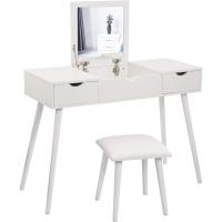 Escritorio moderno para computadora con espejo mesa de maquillaje plegable - details 2
