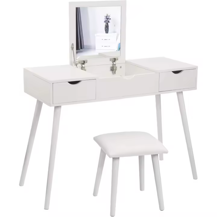 Escritorio moderno para computadora con espejo mesa de maquillaje plegable - 1