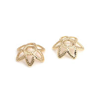50 Uds. De cuentas redondas de latón de Color dorado de 18K, tapas de hojas de árbol y flores, suministros para hacer cuentas de joyería, accesorios Diy - details 43