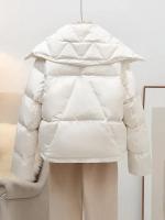 Abrigo de plumón de pato blanco para mujer, chaqueta acolchada de plumón con doble botonadura, informal, a la moda, para invierno, 2024 - details 7