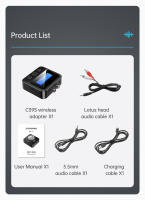 Receptor y transmisor de Audio con Bluetooth, adaptador inalámbrico estéreo con pantalla LCD, Dongle para coche, PC, TV, altavoces, AUX, R/L, RCA, TF, 3,5 MM - details 13