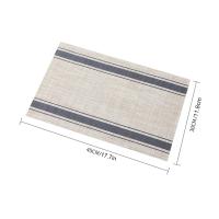 Manteles individuales a rayas para mesa de comedor, tapetes de PVC de vinilo tejido resistente al calor, lavables, 3 piezas - details 1