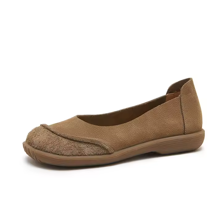 Zapatos Retro de Cuero Auténtico para Mujer Primavera y Verano 2025 Nuevos Zapatos Planos Casuales sin Cordones Estilo Bosque - 1