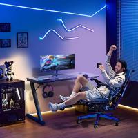 Mesa Gaming 120 x 60 cm, Escritorio Gaming en Forma de Z Ergonómica - details 1