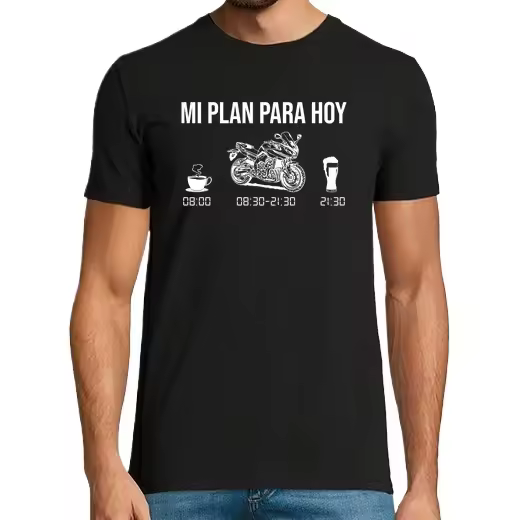 Mi plan para hoy, Motorista, Motociclista, moteros y motos Camisetas CERVEZA,Pack Regalo Camiseta Personalizada - 1