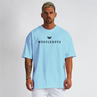 Camiseta de entrenamiento de manga corta para hombres Muscleguys Fitness Suelto Estilo casual para verano Material de poliéster - details 5