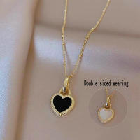Colgante de amor de concha de doble cara premium de acero inoxidable Black King para mujer - details 1