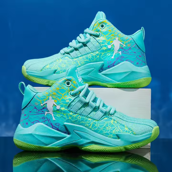 Nuevos zapatos de baloncesto de fondo grueso antideslizante para niños, zapatos deportivos para correr al aire libre - 1