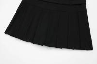 TRAFZA-minifaldas de cintura alta para mujer, faldas de Color liso con decoración de cinturón, estilo Sweetwear, 2023 - details 10
