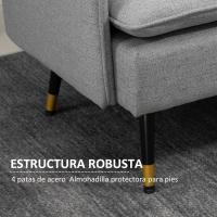 Sofá Moderno de 2 Plazas Sofá de Sala con Tapiz de Poliéster, 4 Almohadillas y Patas de Acero - details 4