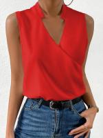 Top de Tirante con Estampado Casual de Verano 2023 Blusa de Mujer Blanca sin Mangas con Cuello en V - details 5
