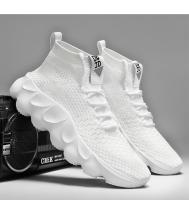 Zapatillas deportivas transpirables para hombre, zapatos informales de suela gruesa con cordones, Tenis blancos, a la moda - details 14