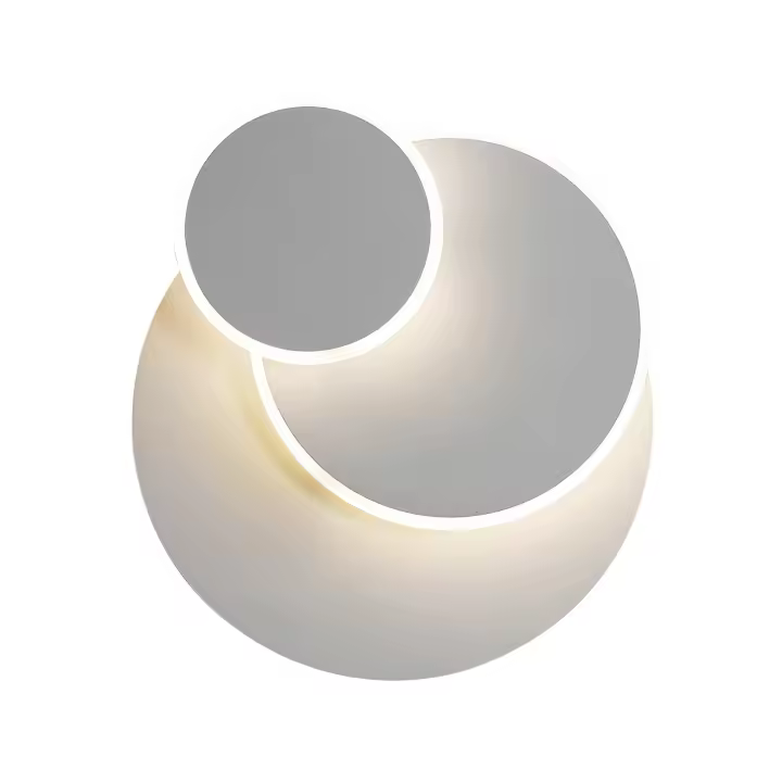 Aplique de pared giratorio redondo GOECO de tres capas blanco redondo 14+18+22cm luz neutra 15W 220V - 1