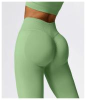 Mallas de Yoga para mujer, pantalones deportivos sin costuras de cintura alta, con realce de caderas, para entrenamiento y correr - details 18