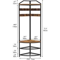 Perchero de esquina de metal, perchero de pie con 12 ganchos móviles y estante de almacenamiento para pasillo, salón, dormitorio, oficina, pasillo, entrada - details 23