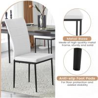 Pack de Sillas de Comedor 4 Piezas, Tapizadas, Resalto Alto, Sillon Morno de Cuero Artificial, Sillas Ergonómicas con Patas de Metal Blanco, EZS23ws-4 - details 4