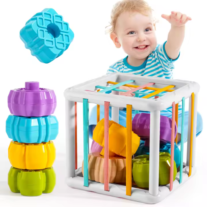 Juguetes Educativos Montessori para bebés, clasificación de formas, ejercicio de la Coordinación mano-ojo para mejorar la percepción 3D - 1
