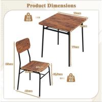 Juego de Cena de Metal Compacto Mesa con 2 Sillas Desmontables Estante de Celosía Asiento Curvado - details 2