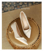 Nuevos y hermosos zapatos de boda de champán francés, nicho de las mujeres, temperamento de alta gama, barra de perlas, zapatos de dama de honor mitzvah, tacones altos. - details 18