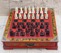 Ajedrez-juego creativo de escritorio tridimensional, Guerrero de terracota, piezas de ajedrez, tablero de ajedrez de madera - details 9