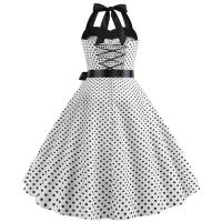 Vestido de verano para mujer 2025 - Sin tirantes, lunares, estilo vintage, falda amplia en línea A, talla grande - details 3