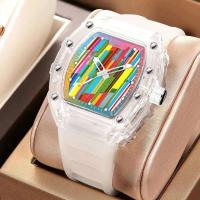 Reloj de Pulsera de Cuarzo de Lujo Automático Estilo Hueco Impermeable Deportivo Correa de Cuero - details 18