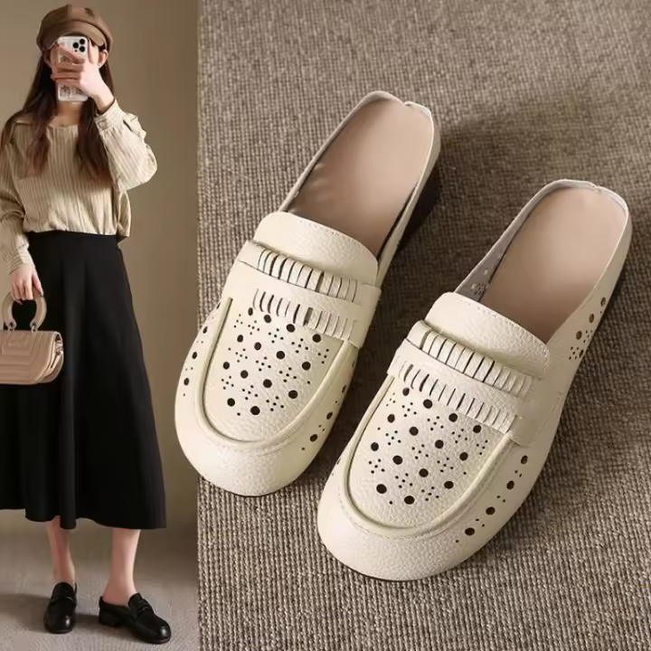 Zapatillas de Moda para Mujer Verano Cómodas y Suaves con Agujeros Zapatillas de Hueco Estilo para Mamá - 1