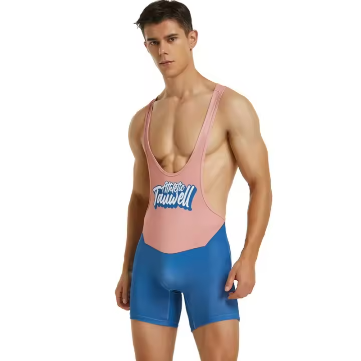 Mono de tirantes sin mangas con espalda en Y para hombre, camiseta de lucha libre - 1