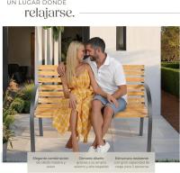 Banco de Jardín Exterior, Madera Lacada y Hierro Fundido, Diseño Elegante, Resistente y Estable, Patio y Terraza - Cruzado - details 29