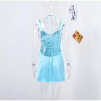 Mini Vestido de Satén con Detalles de Parche Vestido Corto Elegante para Noches, Vestido de Playa y Vacaciones para Mujeres - details 1