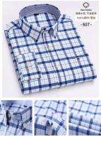 Camisa Oxford manga larga 100% algodón, cuadros, suave, regular, formal, con bolsillos, social, ropa de hombre, S-7XL - details 14