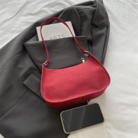 Bolso Hobo pequeño con textura roja para mujer, bandolera de un solo hombro, a la moda - details 28