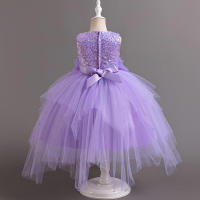 Vestido de noche para niños con flores, pasarela, princesa, niña, tul hinchado, presentadora, actuación de Piano - details 10