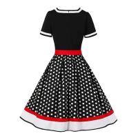 Vestido de Punto de Polka Dot Vintage 2024 Estilo Rockabilly Retro para Mujeres - details 2